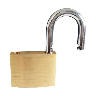 China Solid brass padlocks high security long brass shackles for sale