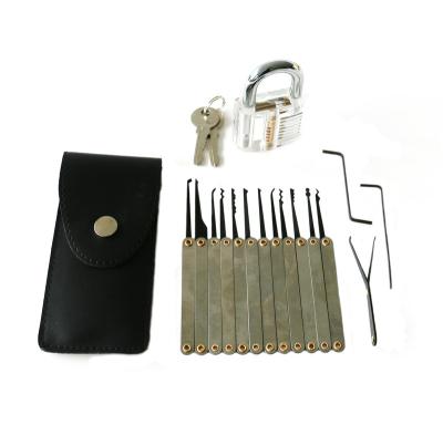 China Lock Picking Practice For Locksmith Lockpick Tools Set 15pcs Locksmith Practice Stainless Steel Pick Padlock for sale