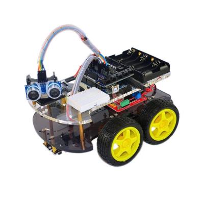 China Educational Toy DIY Toy Multi-Functional 4WD Robot Car Chassis PULL BACK Educational Toys For Children for sale