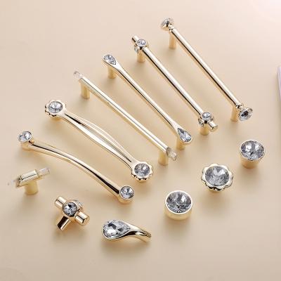 China New Arrivals Contemporary Zamak Crystal Furniture Drawer Wardrobe Handles Cabinet Handle Cupboard Pull for sale