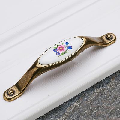 China Manufacturer Chinese Ceramic Carved Contemporary Furniture Drawer Dresser Wardrobe Cabinet Handle Closet Bar Pull for sale