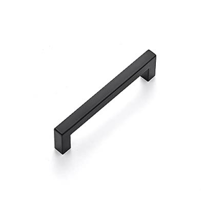 China Contemporary Square Handles Matte Black Cabinet Pulls Drawer Sideboard Hardware Kitchen Pulls for sale