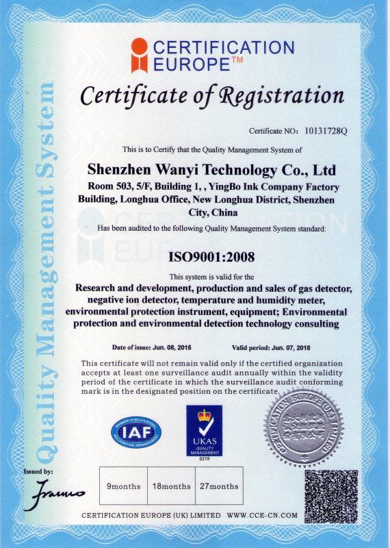 ISO9001:2008 - ShenZhen WanYi Technology Co., Ltd