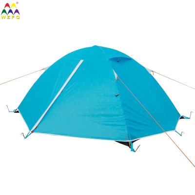 China Extended Type WZFQ Two Person Camping Tent Suitable For Outdoor Play, 2 Doors, Mesh, Windproof Breathable And Waterproof With Storage Bag for sale