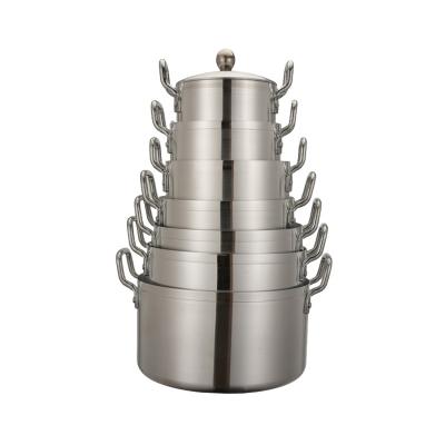 China Viable Customize Different Size Stainless Steel Soup Cooking Pots Set Large Soup Pot for sale