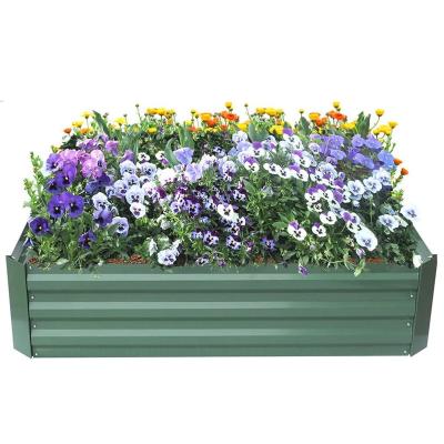 China Modern Green Powder Coated Galvanized Garden Flower Raised Bed And Elevated Garden Planter Box For Growing Herbs Vegetables Flowers for sale