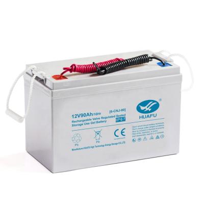 China Solar system and new design UPS long life VRLA gel air to ground missile 12v 90ah deep cycle gel battery for sale