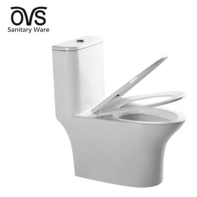 China Double-Flow OVS Ceramic Sanitary Ware High Quality Siphon Bathroom Lavatory One Piece Toilet for sale