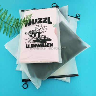 China Creatrust Recyclable Custom Your Own Logo Zip Lock Shipping Apparel Packaging Bag Plastic Pouches Zipper Recycled Pouches Frosted Apparel Poly for sale