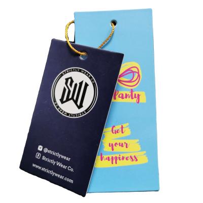 China Sustainable Luxury Plastic PVC Custom Garment Printing Clear Apparel Goods Hang Tag With String for sale