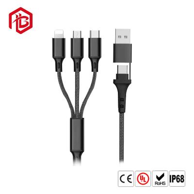 Cina Micro tipo C di USB che accende 3 4 in 1 cavo di dati di carico veloce di USB del multi caricatore del telefono 3A in vendita