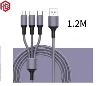 中国 ナイロンは6ft 3ftを1つのUsb 3.0の充電器ケーブル マイクロUsbのタイプCの速い充満データ ケーブルに付き10ft 3つ編んだ 販売のため