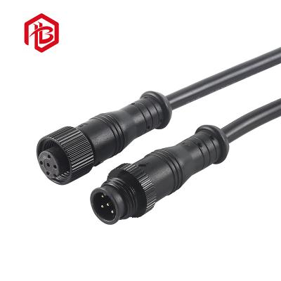 China M12 Circular Connector 2-8 Pin Waterproof Male And Female Plug Wire LED Outdoor Lamp Waterproof Wire Metal Nut for sale