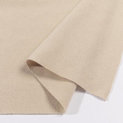 China Breathable Low Price 100%polyester Cheap Brush Fabric 1X1 Rib For Overcoat for sale