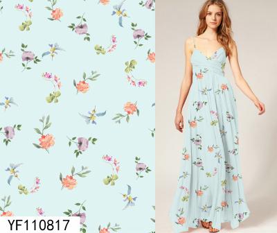 China Stretch Product Lines Fabric Woman Clothing 55%viscose 45%rayon Digital Print Crepe 120d*30s Fabric for sale