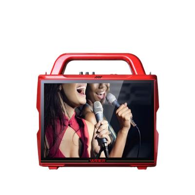 China Weier Portable Wireless Outdoor Portable Cart Karaoke Active Speaker With LCD Screen for sale