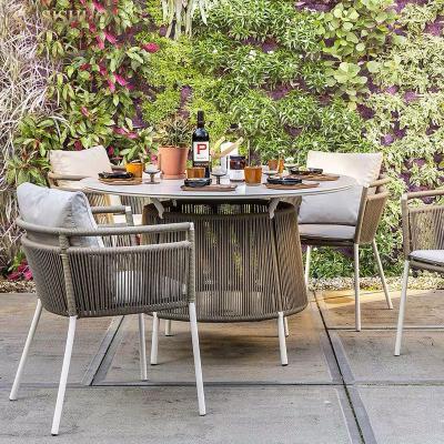 China Outdoor Weather Furniture Garden Tables and Chairs Garden Outdoor Table Cafe Furniture Rattan Wicker Dining Furniture Set for sale