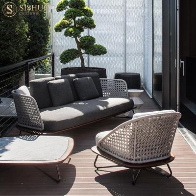 China Weather All Weather Outdoor Furniture Customize Outdoor Furniture Garden Sofa Patio Teak Wood Seating Based 2 Seater Sofa Rattan Garden Furniture for sale