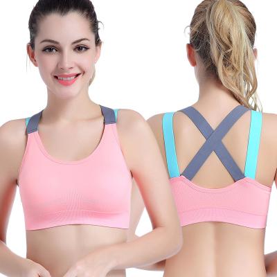 China High Reversible Fitness Nylon Solid Exercise Bras Polyester Sports Bras Drop Top Sports Bras For Women Fitness for sale