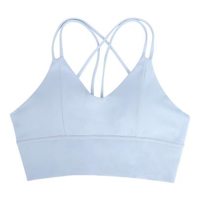 China Reversible Double-Sided Naked Crop Back Vest Yoga Fitness Beauty Sports Workout Top Bra for sale