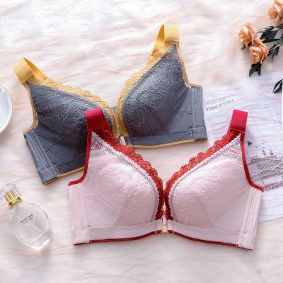 China Wholesale Ultrathin 80BCD-120E Lace Black Wireless QUICK DRY Push Up Bra Plus Size Cup Bras for sale