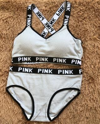 China Direct Selling Set Solid Solid Sporty Lift Up Bra Brief Sets Sustainable Unlined Sports Bra Thong Set for sale