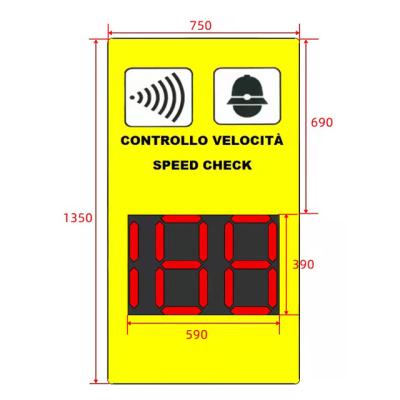 China Traffic Safety Panel Intelligent Road Limit LED Radar Speed Radar Signs 390*590mm for sale