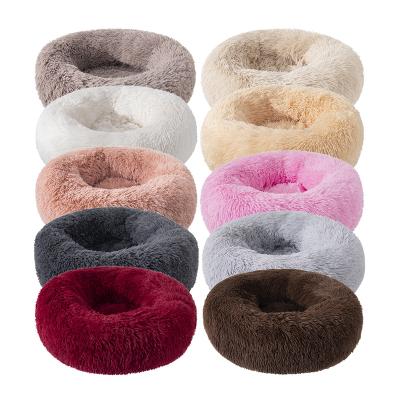 China Sustainable Multiple Sizes Eco Friendly Washable Wholesale Dog Beds High Fur Bolster Cat Bed for sale