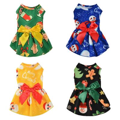 China Sustainable Comfortable Luxury Pet Clothes Festival Skirts Christmas Dog Holiday Dresses for sale