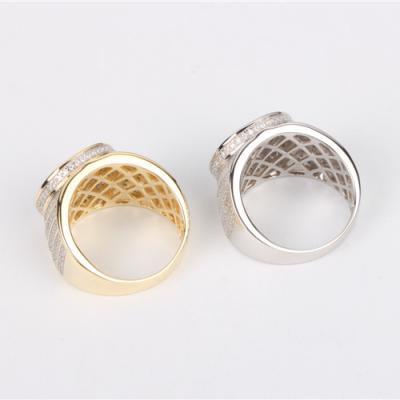 China Wholesale Iced Out Silver Mens 925 Hip Hop Jewelry Ring Men for sale