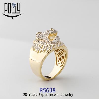 China Custom Brass Hiphop Ring With Gold Plated Micro Pave CZ Hip Hop Jewelry For Men for sale