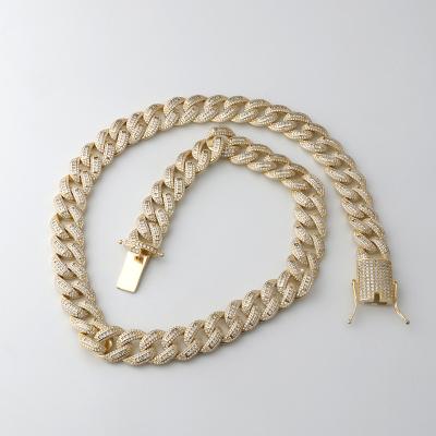 China Wholesale Men's Jewelry Men's Hip Hop Jewelry Mens Brass Cuban Chains 26inch Can Custom Length for sale