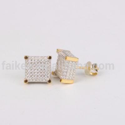 China Fashionable Hot Sales 925 Sterling Sliver Stud Earring Design Men Shape Square Earrings for sale