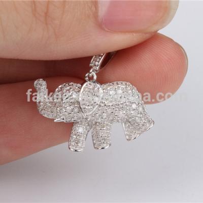 China Elephant Design OEM Mirco Pave Diamond 925 Sterling Silver Fashion Jewelry Pendant Wholesale for sale