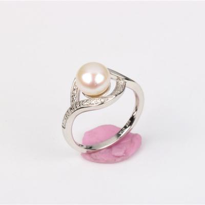 China Fahion Micro River Plate Pearl Women Born Ring With Diameter 925 Silver Ring for sale