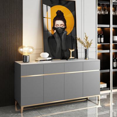 China Factory Price Expandable Modern Home Furniture Dining Buffet Set Luxury Slate Gold Sideboards Buffets Luxury Cabinets for sale