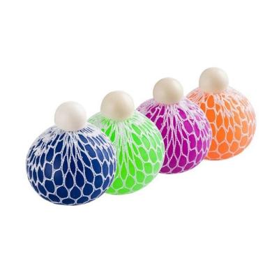 China Promotional Animal Ball Mesh Ball For Kids Squishy Toy Bead Stress Relief Vent LED Grape Squishy Ball for sale