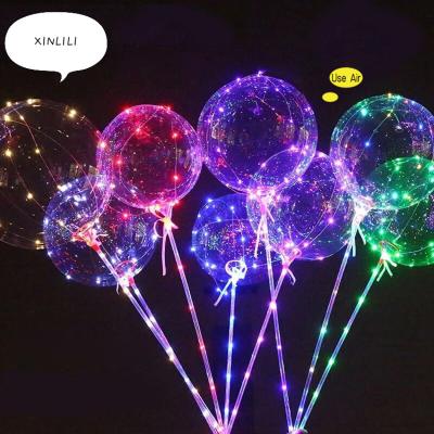 China Gift Colorful Bobo LED Toy Balloon 20 Inches Light Clear Balloon for Christmas Wedding Party Decoration for sale