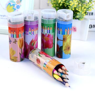 China office & Hot school pencil 12pcs color pencil set 12pcs color pencil in 6pcs tube color pencil paper set for sale