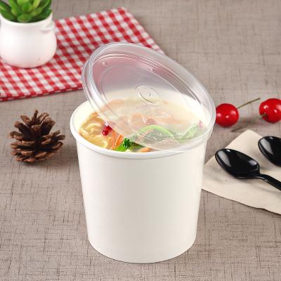 China Eco Friendly Biodegradable Kraft Paper Food Packaging Containers Soup Rice Paper Bowl With Lid for sale