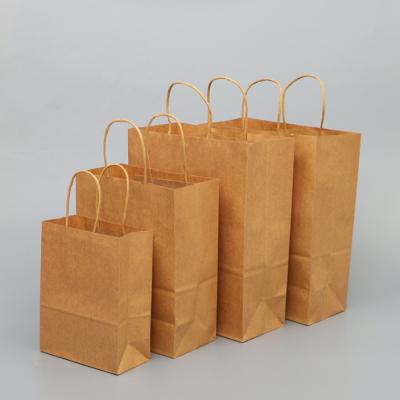 China Customized Biodegradable Paper Shopping Bag Logo Printed Recyclable Brown Plain Packaging Paper Bags With Twisted Handle for sale