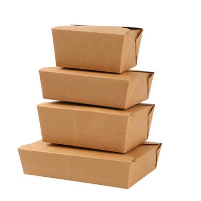 China Wholesale Food Grade Kraft Biodegradable Noodle Take Out Fast Food Packaging Container Food Box Paper Packaging for sale