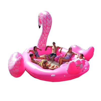 China 2018 New Big Airtight Unicorns/Person Inflatable Big Unicorn Pool Float Island Airtight 6 Flamingo/Peacock Party for sale