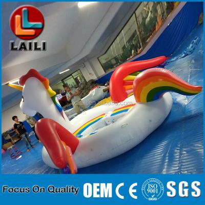 China Sopt hermetic hermetic! Stain ! Inflatable Unicorn Pool Float /Giant 6 Person or Lounge for Water Party for sale