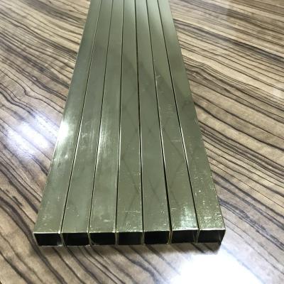 China High Quality Strong Single Square Steel Tube 20 Gold Plated Iron Curtain Rods / Pole for sale