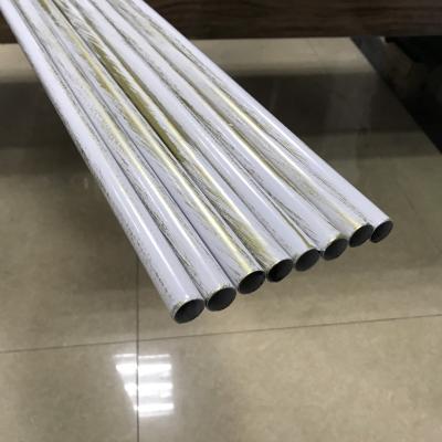 China 16 Strong Single Steel Tube High Quality Powder Coating Bright White And Brushed Bronze Iron Curtain Rods / Pole for sale