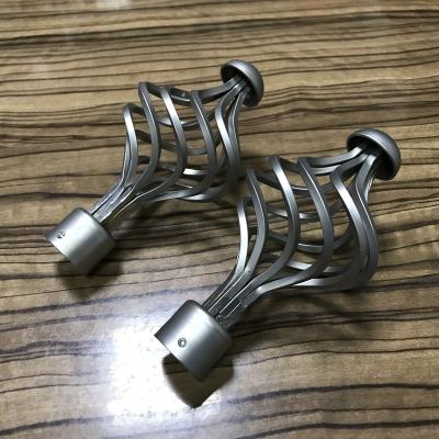 China 25 Large Modern Caged Curtain Finials For Iron Curtain Rods / High Quality Satin Poles Nickel Plated for sale