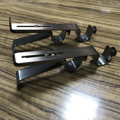 China 28/28 Modern Adjustable Double Rod Pole Wall Brackets Antique Copper Accessories Heavy Duty Iron Curtain Bracket for sale