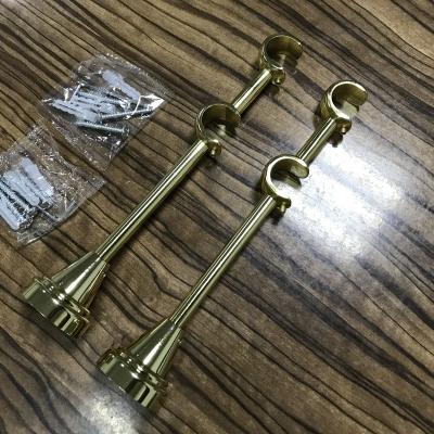 China 19/19 Strong Double Bracket Aluminum Casting For Iron Curtain Rods / High Quality Pole Gold Plated for sale