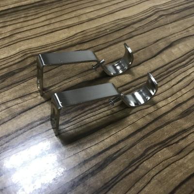 China Strong Compact 28mm Long Brackets Standard L-Bracket 110x44mm For Curtain Iron Rods / Poles High Quality Brushed Nickel Plated for sale